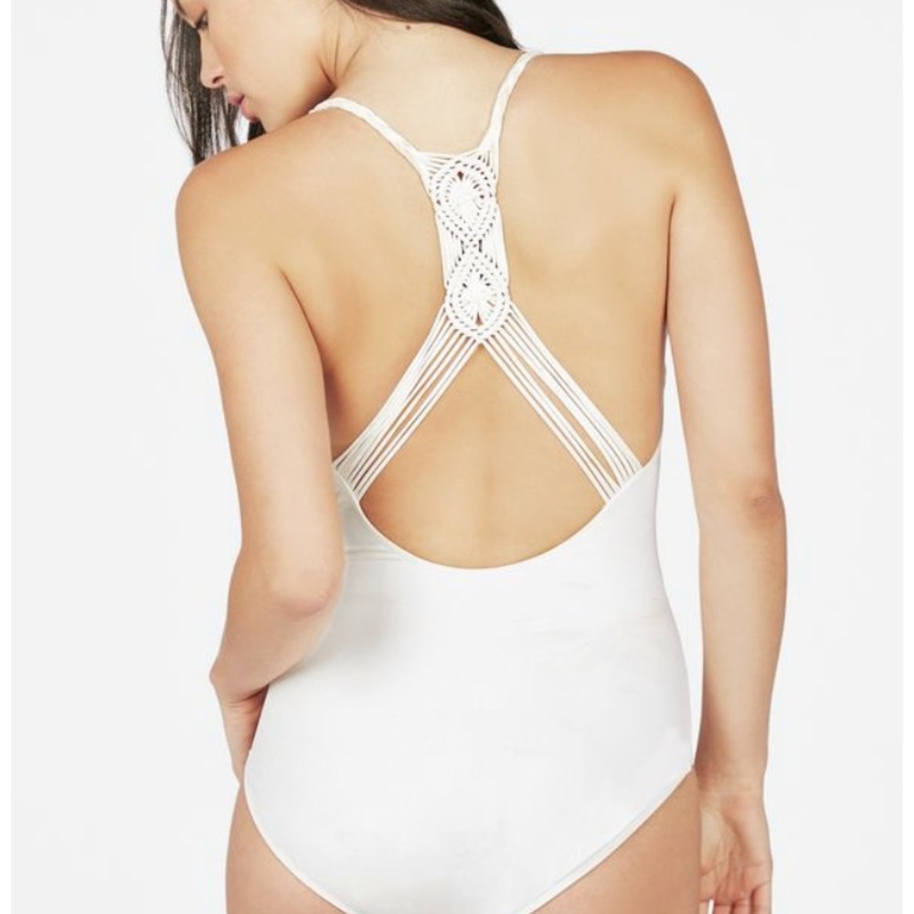 Macrame back one piece swimsuit